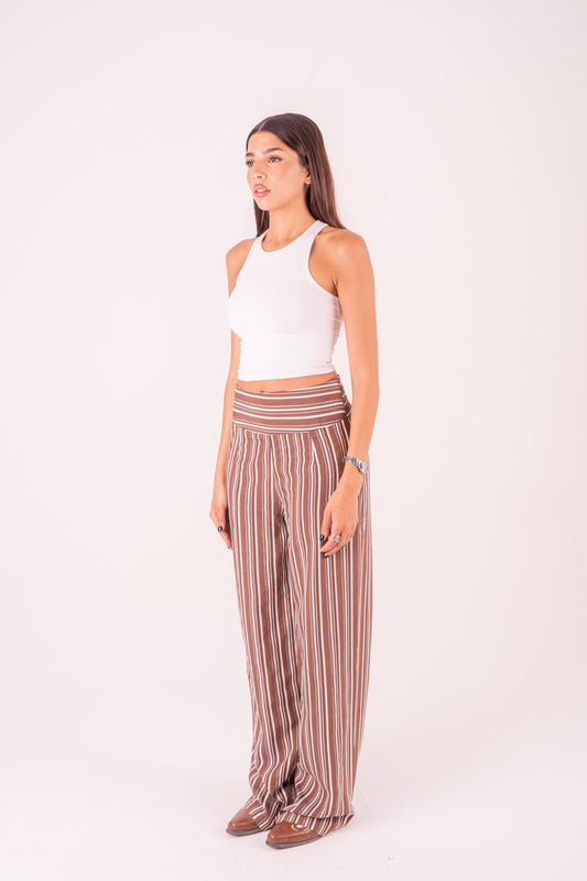 Brown Pinstriped Pants