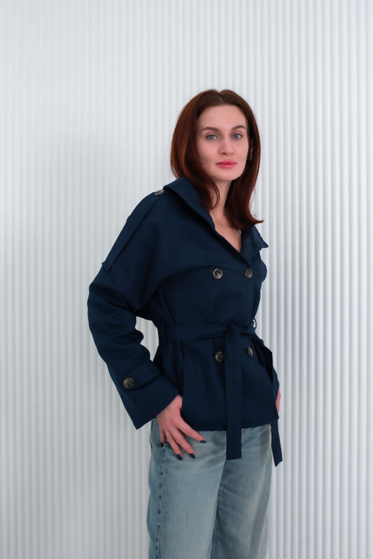 Navy Blue Trench Coat