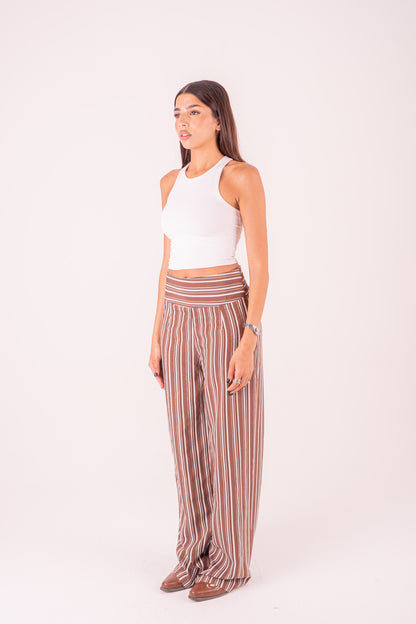 Brown Pinstriped Pants