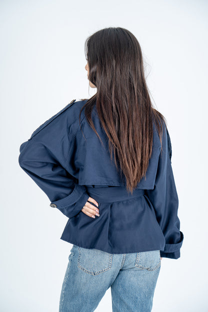 Navy Blue Trench Coat