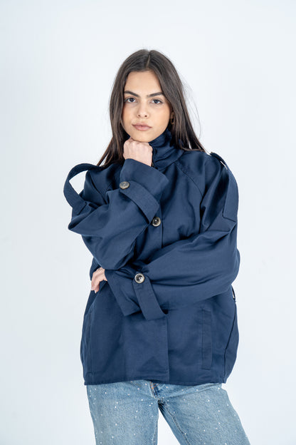 Navy Blue Trench Coat
