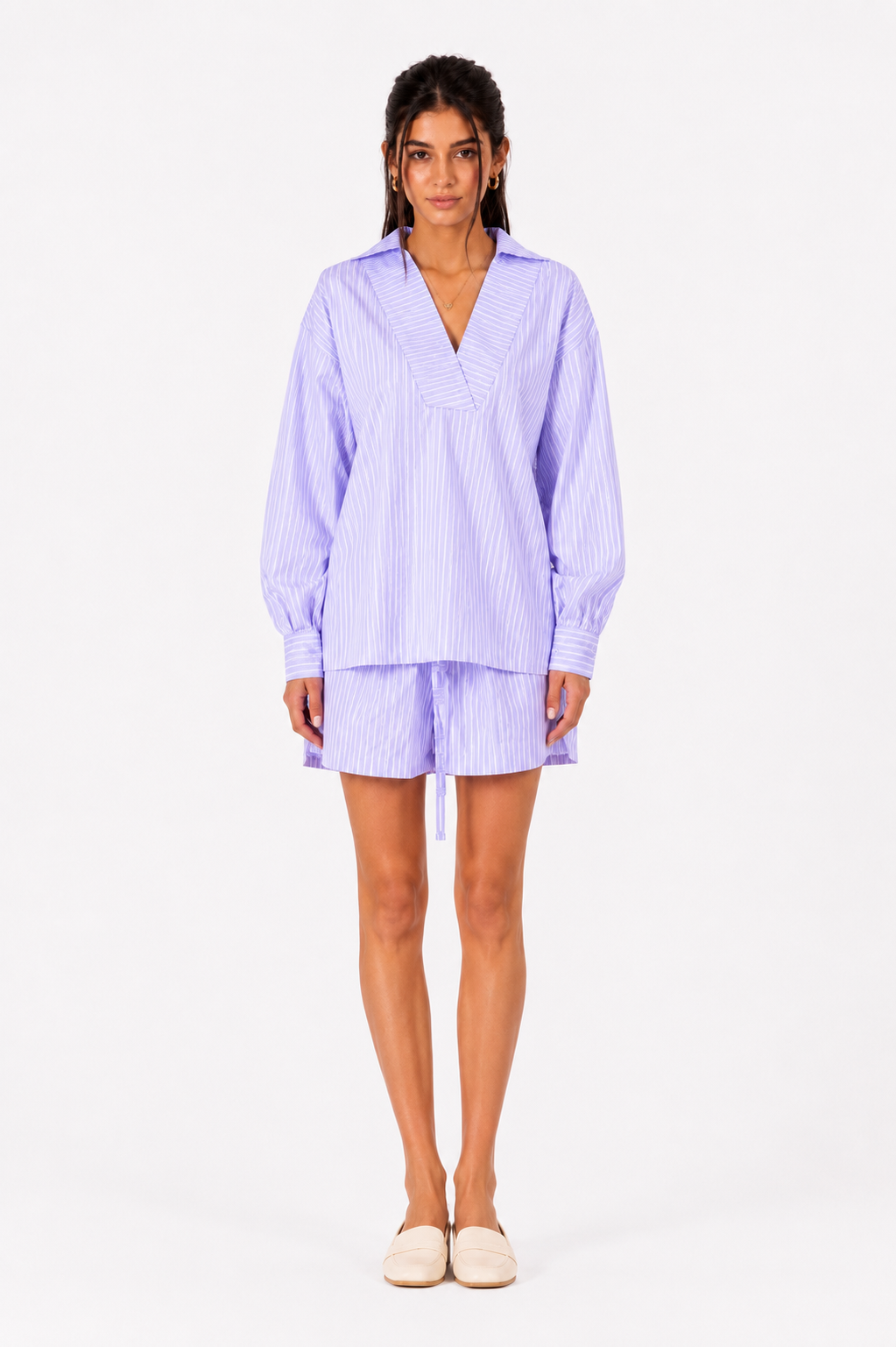 Striped Poplin Set