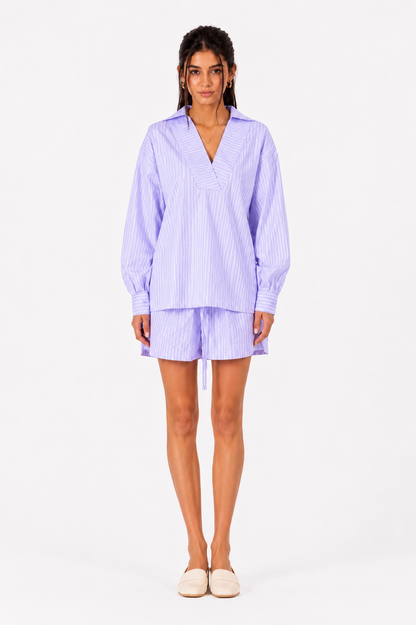 Striped Poplin Set