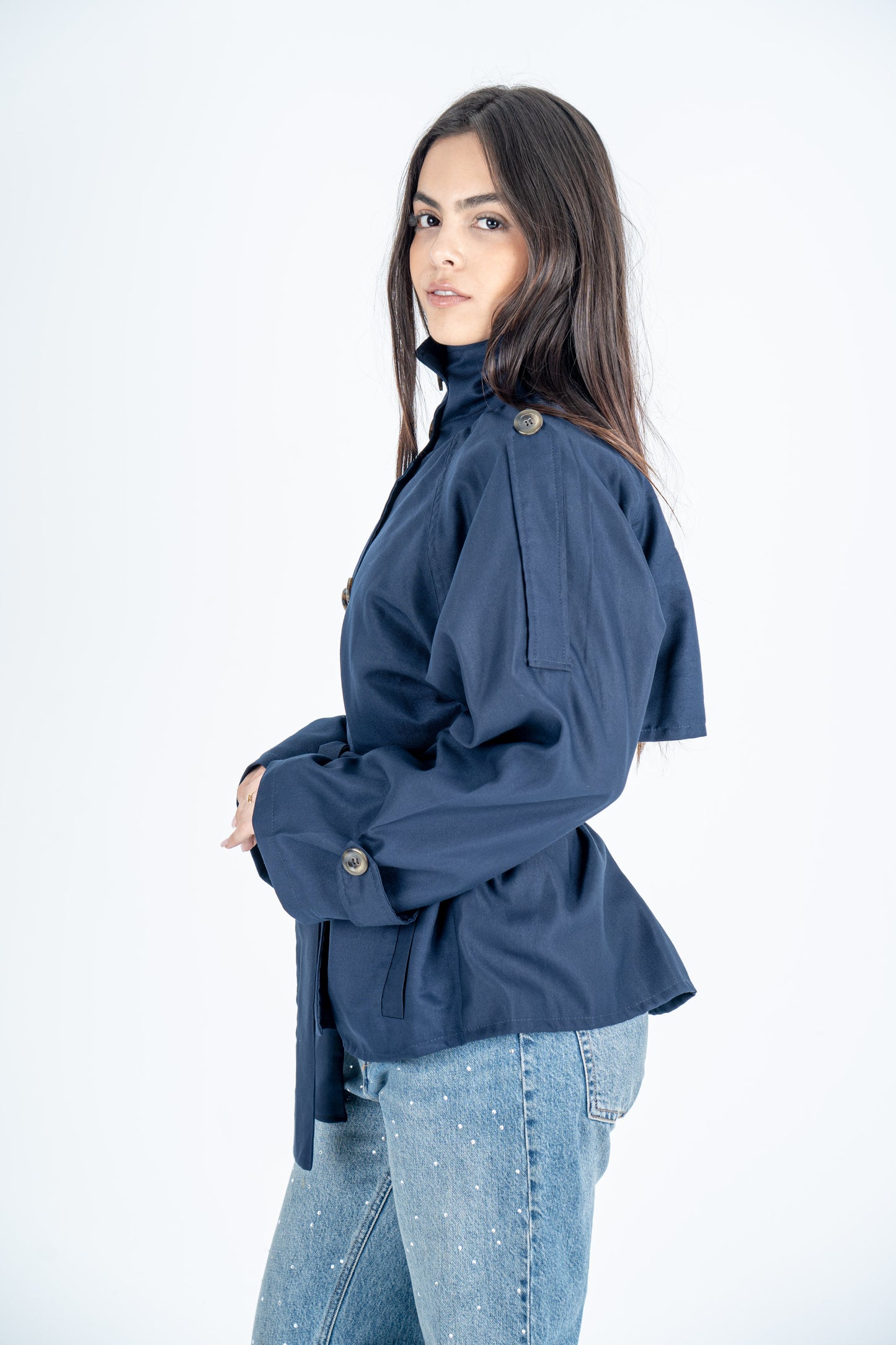 Navy Blue Trench Coat