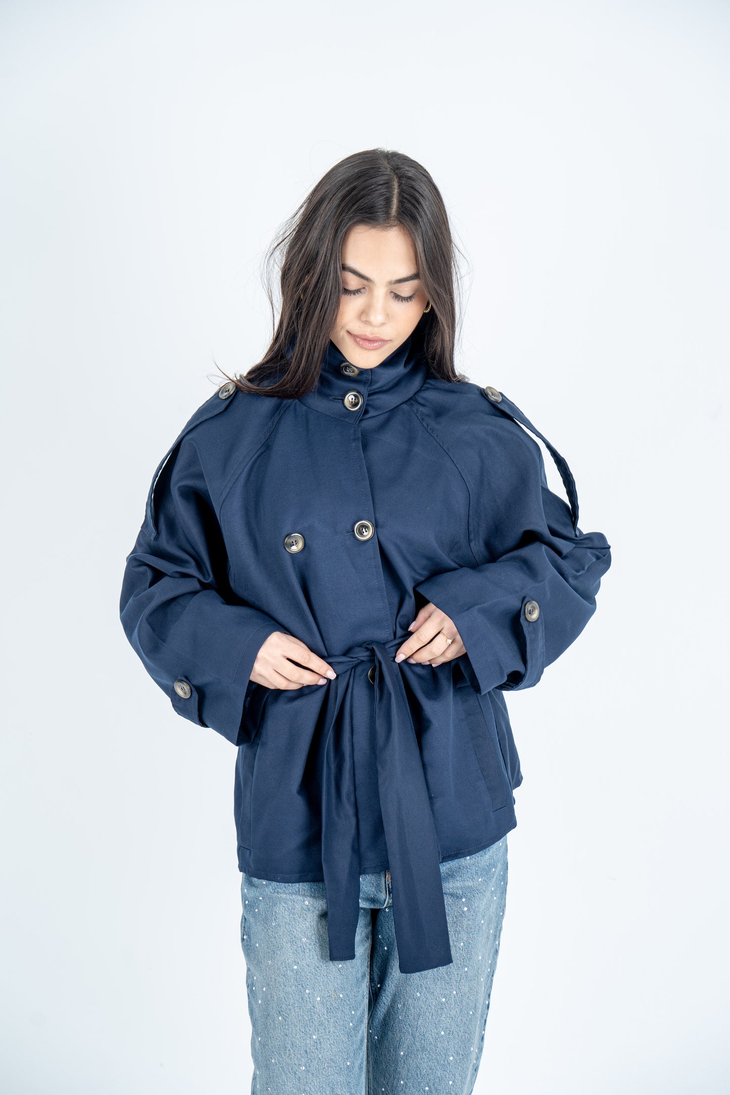 Navy Blue Trench Coat