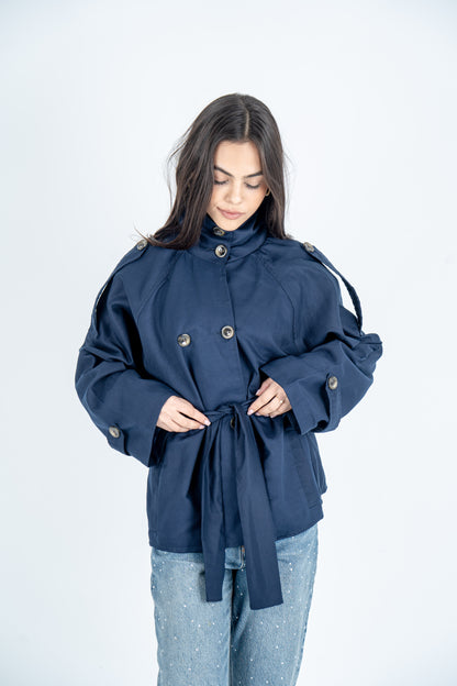 Navy Blue Trench Coat