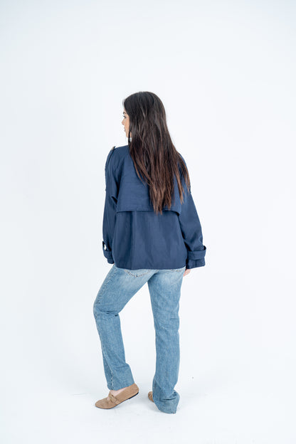 Navy Blue Trench Coat