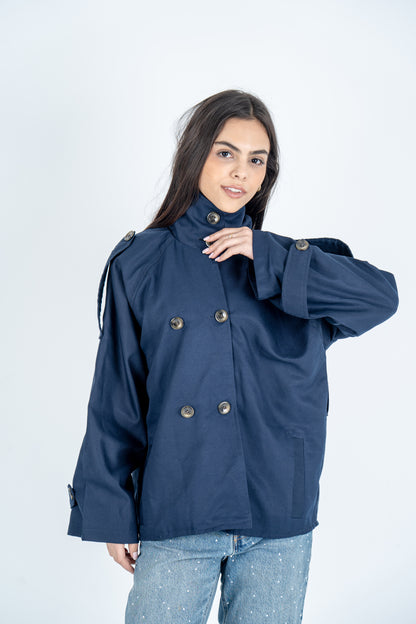 Navy Blue Trench Coat