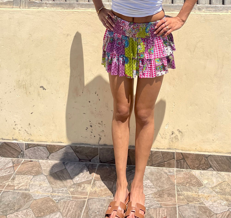 Mosaic Ruffled Skirt