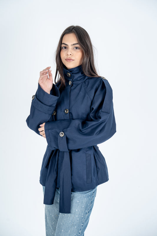 Navy Blue Trench Coat