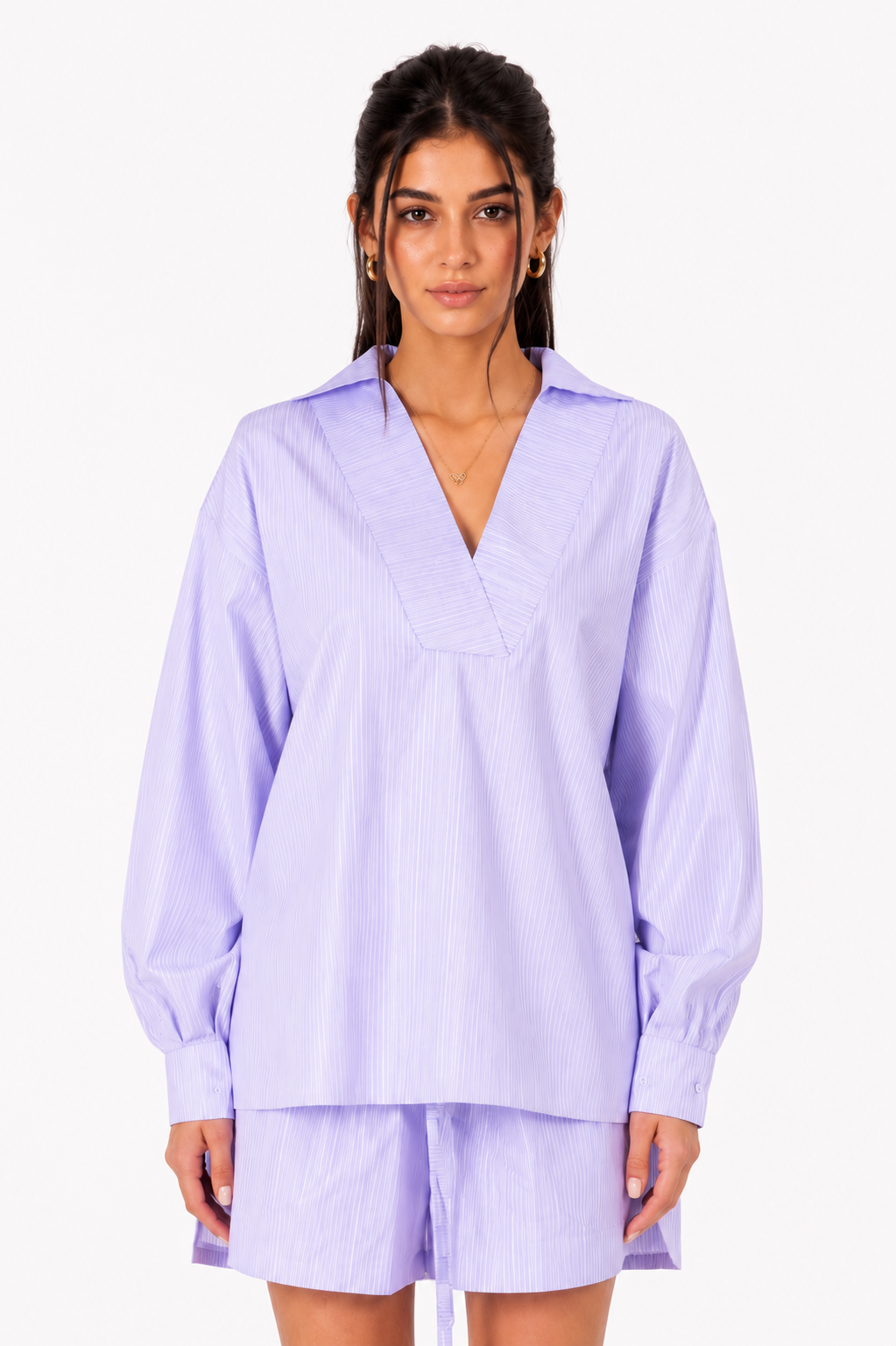Striped Poplin Set