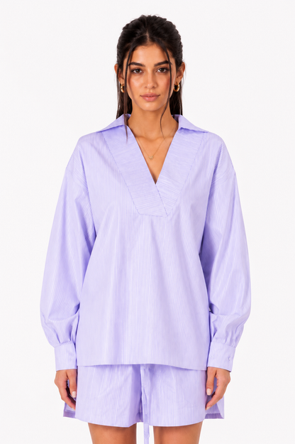 Striped Poplin Set