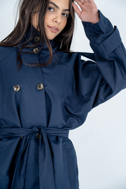Navy Blue Trench Coat