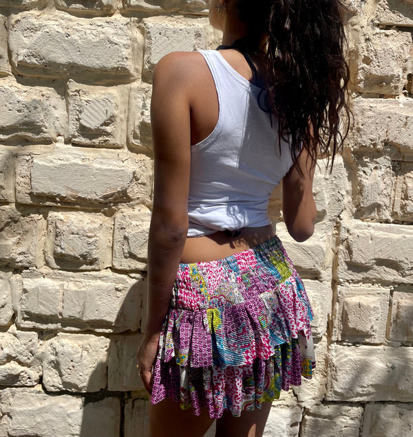 Mosaic Ruffled Skirt