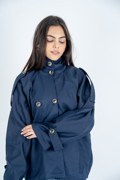 Navy Blue Trench Coat