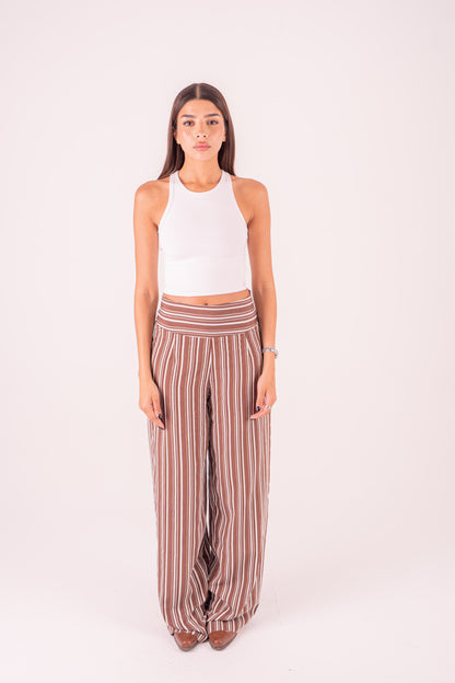 Brown Pinstriped Pants