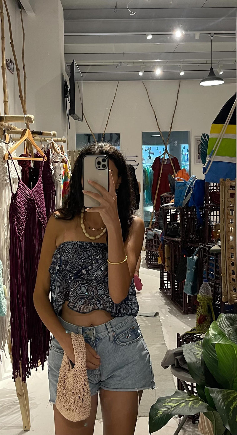 blue boho wrap skirt