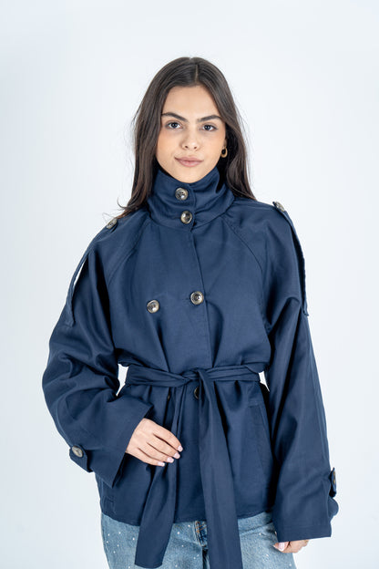 Navy Blue Trench Coat