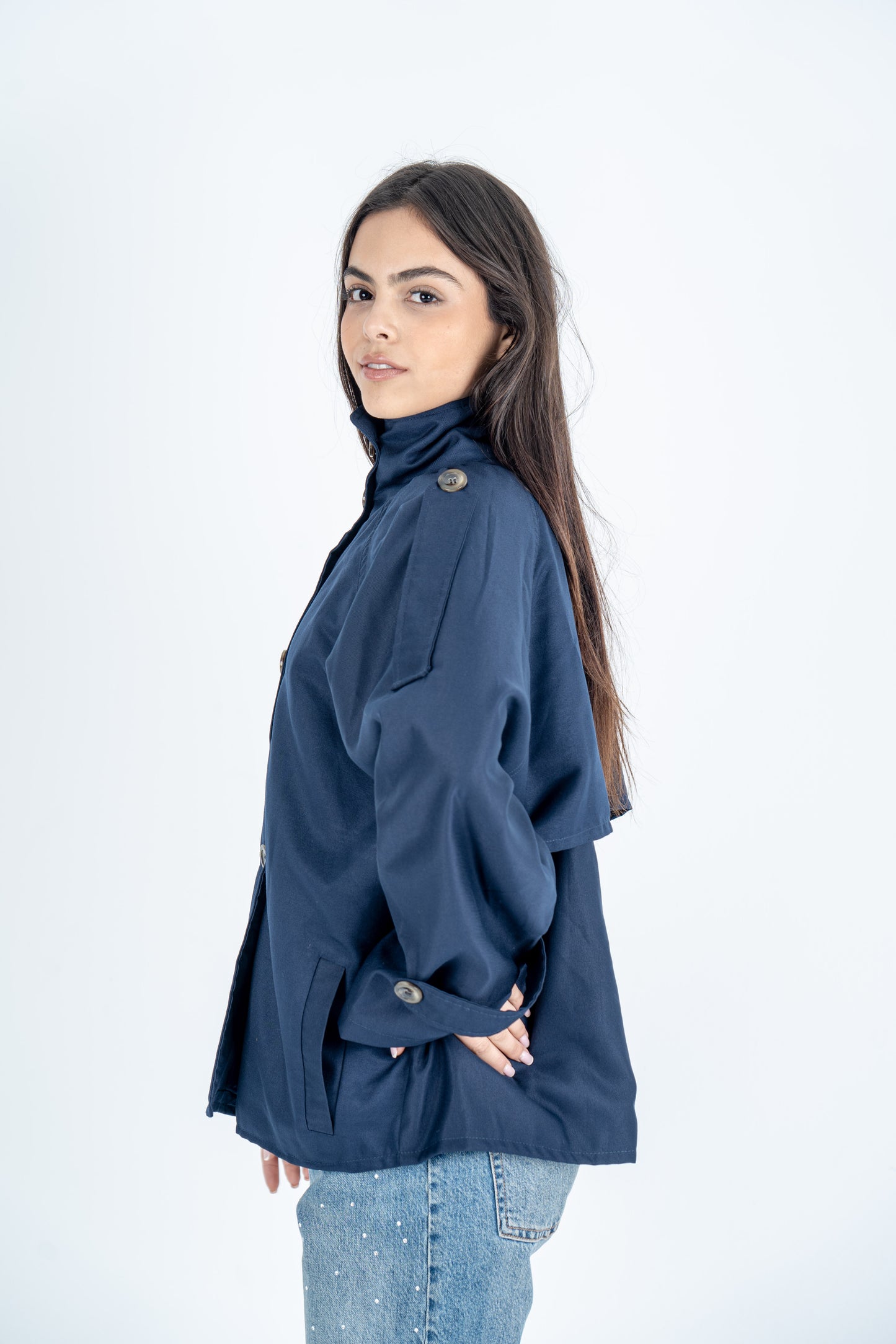 Navy Blue Trench Coat