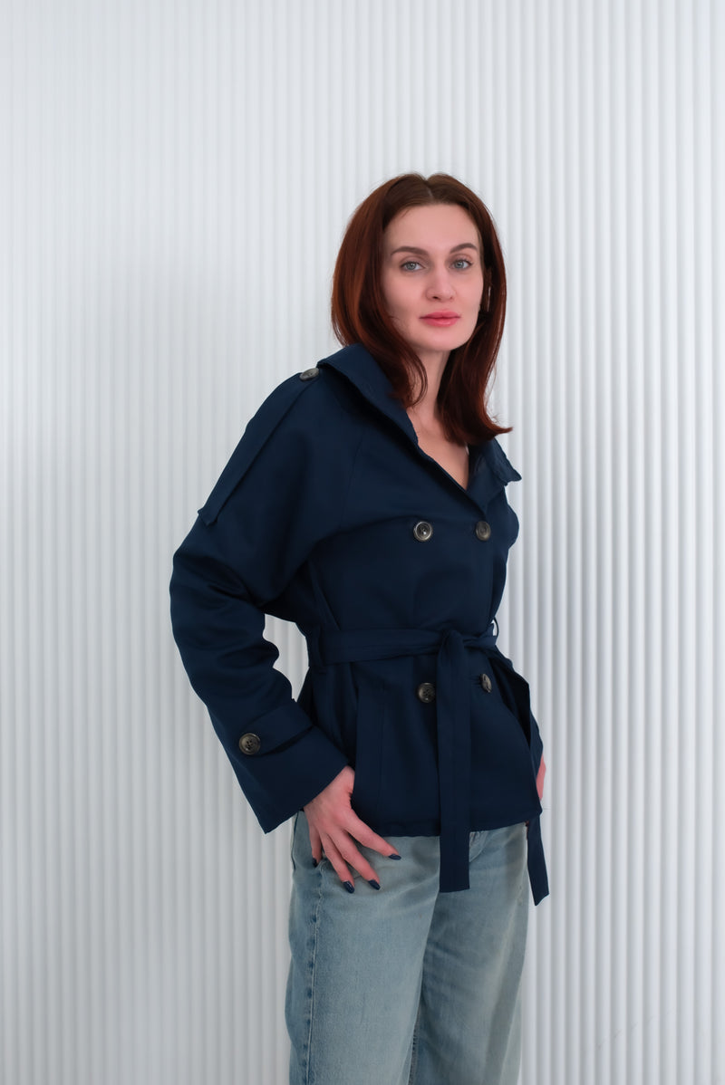 Navy Blue Trench Coat