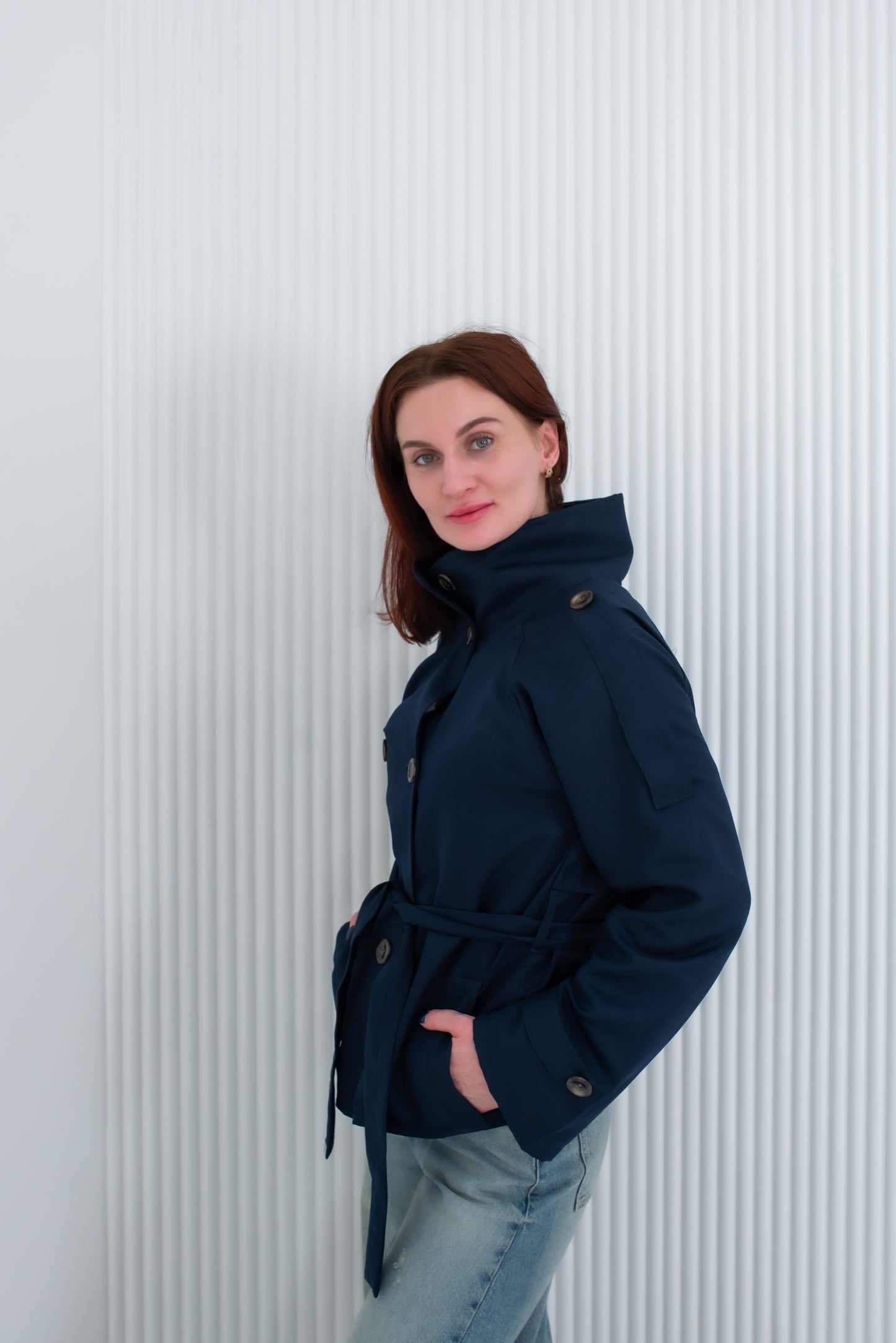 Navy Blue Trench Coat
