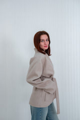 Beige Belted Jacket