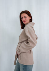 Beige Belted Jacket