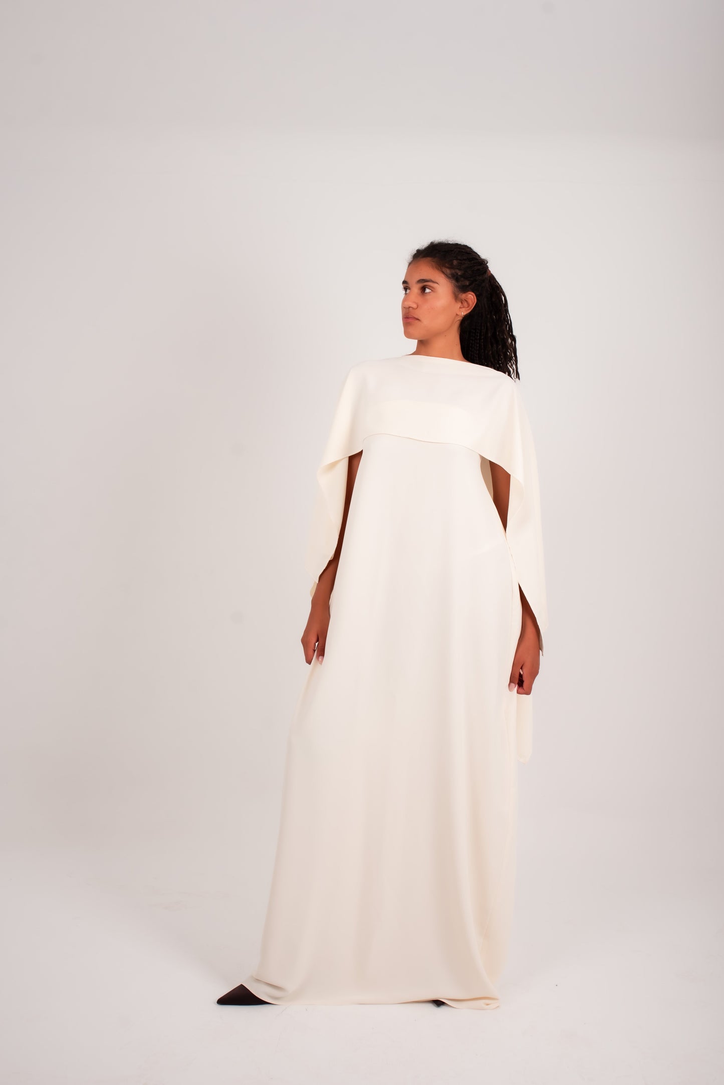 White Scarlet Cape Dress
