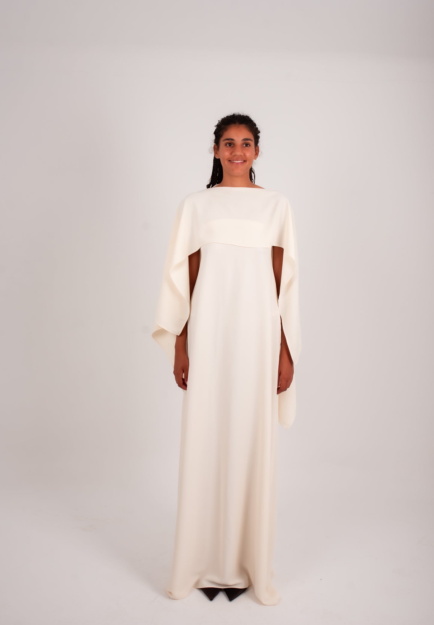 White Scarlet Cape Dress