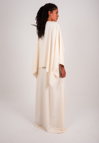 White Scarlet Cape Dress