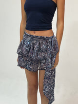 blue boho wrap skirt