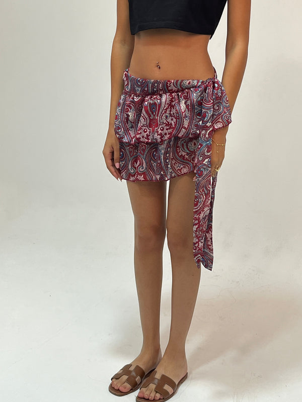 pink boho wrap skirt