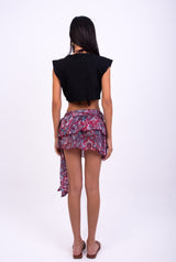 pink boho wrap skirt