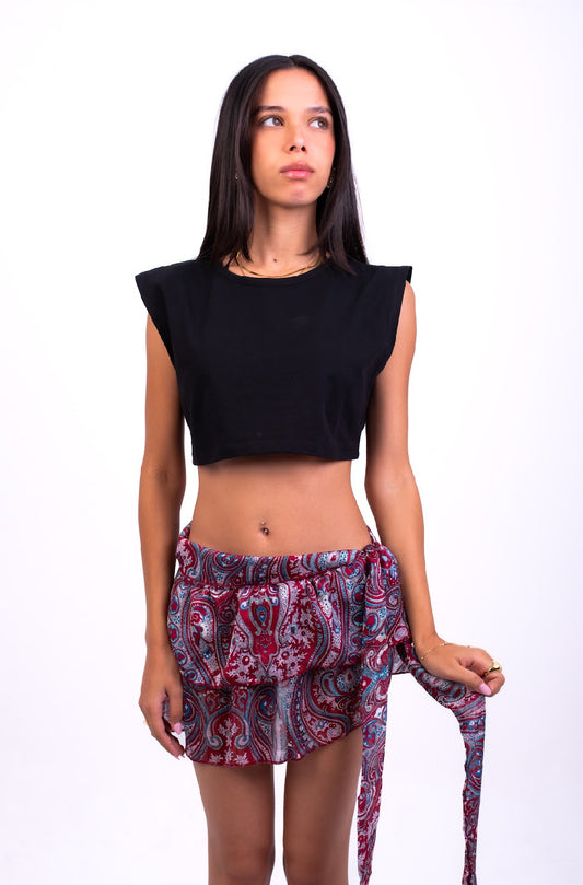 pink boho wrap skirt