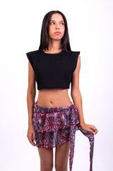 pink boho wrap skirt