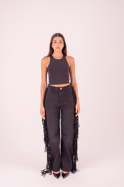 Fringe Detail Jeans