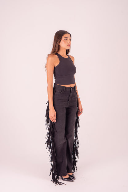 Fringe Detail Jeans
